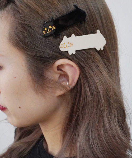 Port（ポート） ヘアクリップ 「 2個SET 」にゃんこ ヘアクリップ