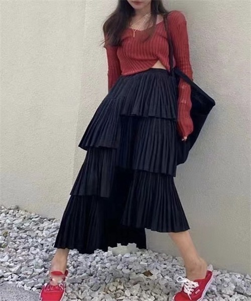 FREE STYLISTS スカート フリルアシンメトリーティアード