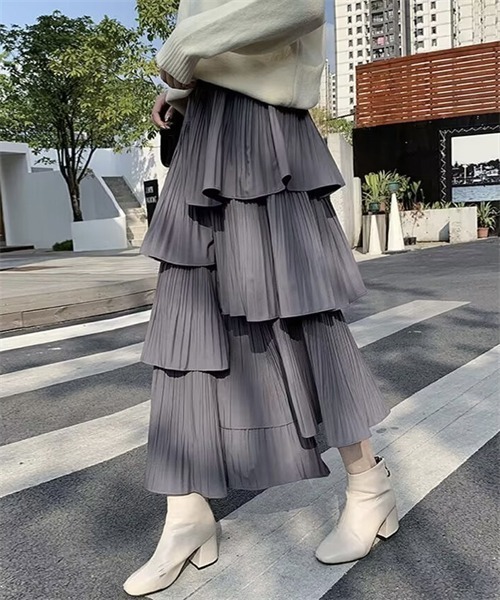 FREE STYLISTS スカート フリルアシンメトリーティアード