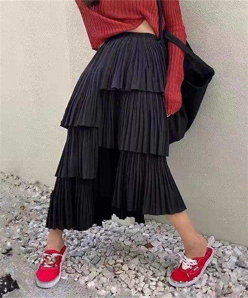FREE STYLISTS スカート フリルアシンメトリーティアード