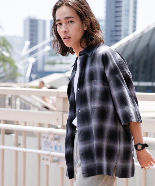 WEGO BOYNEXTDOOR オンブレチェックシャツ ブラック M ボネクド WEGO シャツ WEGO/オンブレチェックビッグシャツ メンズ