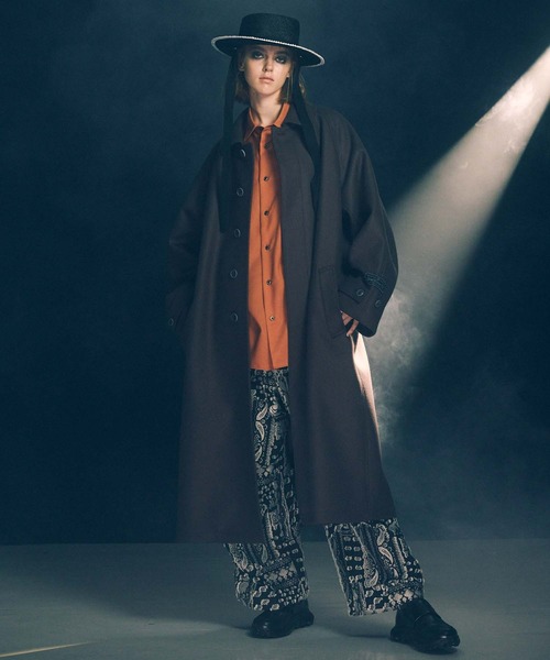 ステンカラーコート 《UNISEX》Super140s Prime-Over Melton Balmachan Coat/プライムオーバーメルトンバル MAISON UNISEX Super140s Prime Over Melton Balmachan