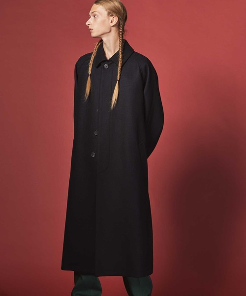 ステンカラーコート 《UNISEX》Super140s Prime-Over Melton Balmachan Coat/プライムオーバーメルトンバル MAISON UNISEX Super140s Prime Over Melton Balmachan