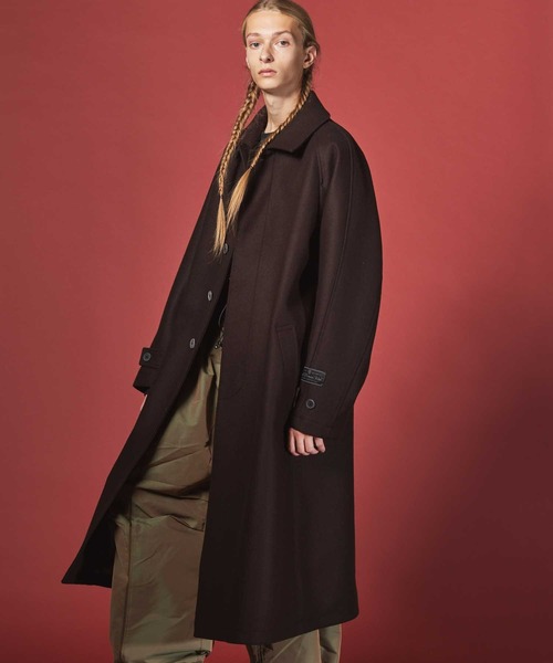 ステンカラーコート 《UNISEX》Super140s Prime-Over Melton Balmachan Coat/プライムオーバーメルトンバル MAISON UNISEX Super140s Prime Over Melton Balmachan