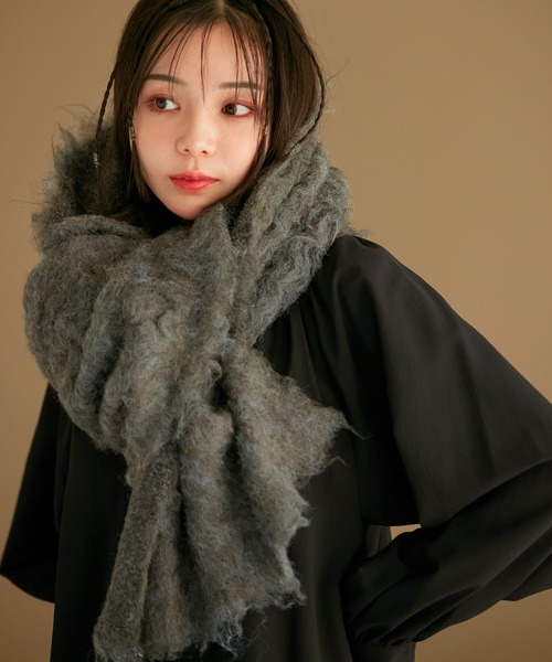 VIS（ビス） ストール マフラー ふわふわ毛混シャギーストール