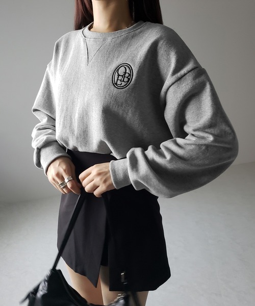 me+em select（ミームセレクト） トレーナー スウェット OBE刺繍 ロゴ