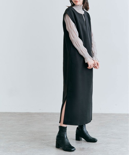 ATON ウール ワンピース ジャンパースカート ジャンパースカート ウールライク ジャンスカ : ZOZOTOWN Yahoo!店