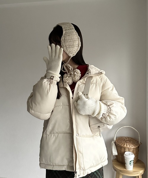 耳当て イヤーマフ 「可愛く防寒対策！」ぽんぽんニットイヤーマフ