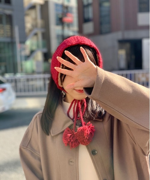 耳当て イヤーマフ 「可愛く防寒対策！」ぽんぽんニット
