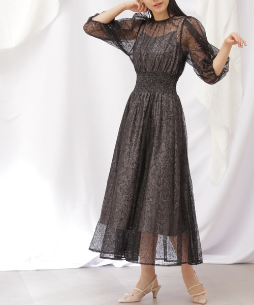 【美品✨】定価42,000円❤️デュアルビュー✨サイズ42✨スパンコールワンピース JILL by STUART ワンピース スパンコールレースボリューム