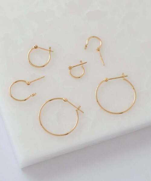 ピアス パイプフープピアス「M」 レディースの画像