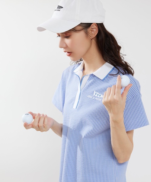 JUN&ROPE' tシャツ シアサッカースキッパーポロシャツ