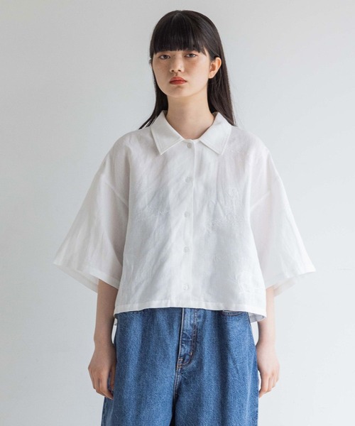 ブラウス シャツ 半袖 シシュウシャツ／SS 113128 レディース