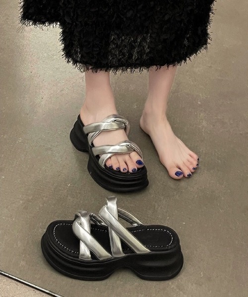 Sibra サンダル 厚底サンダル ミュールサンダル 美脚 夏
