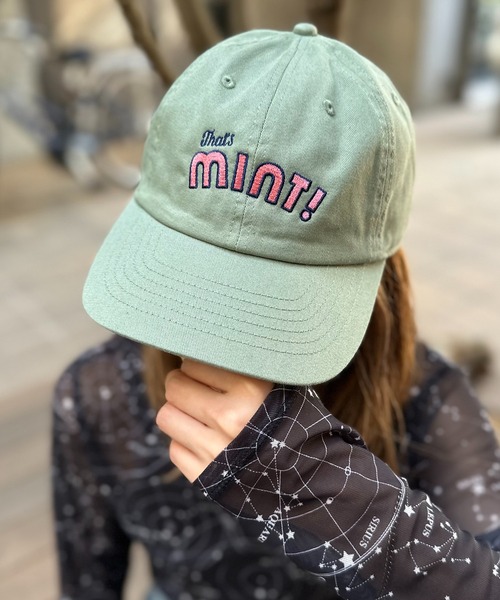 帽子 キャップ 「newhattan」刺繍CAP・NOT YOURS/MINT! 「PT NO 