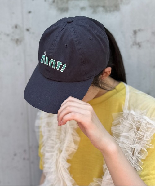 mi via loca キャップ 帽子 「newhattan」刺繍ロゴCAP・NOT YOURS/MINT