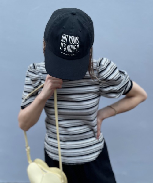 Andwang ブラックキャップ 刺繍ロゴ mi via loca キャップ 帽子 「newhattan」刺繍ロゴCAP・NOT
