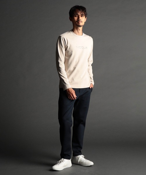 NICOLE CLUB FOR MEN パンツ レーヨン混ヘビーポンチ イージーパンツ