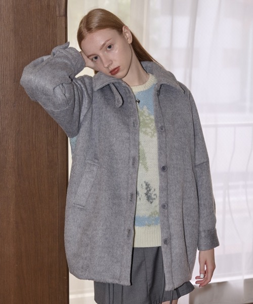 コート アウター lace docking wool coat / レースウールコート レディース