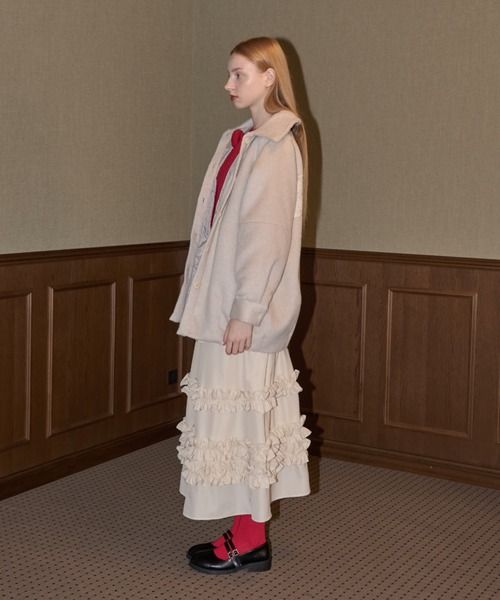 コート アウター lace docking wool coat / レースウールコート レディース