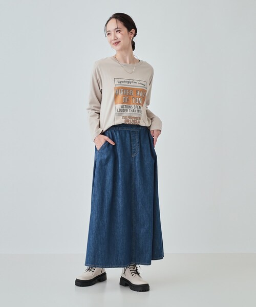 tシャツ 「WEB限定カラーあり・洗える」 プリントコンビ カットソー レディース SHIPS tシャツ 「WEB限定」「手洗い可能」フラワー 箔 プリント