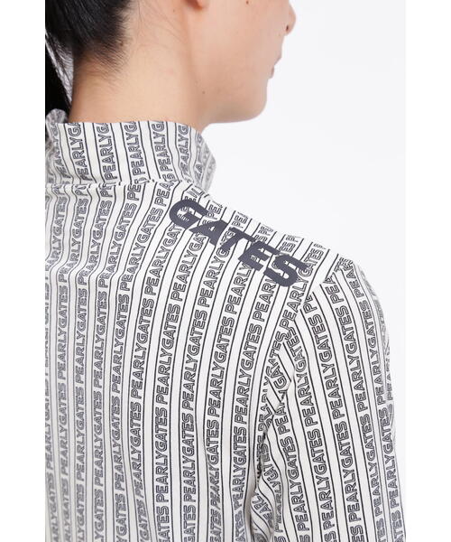 美品【パーリーゲイツ 】ベアジャガードハイネック長袖シャツ　ライム PEARLY GATES tシャツ 「PEARLY GATES」ベア天竺長袖ハイネック