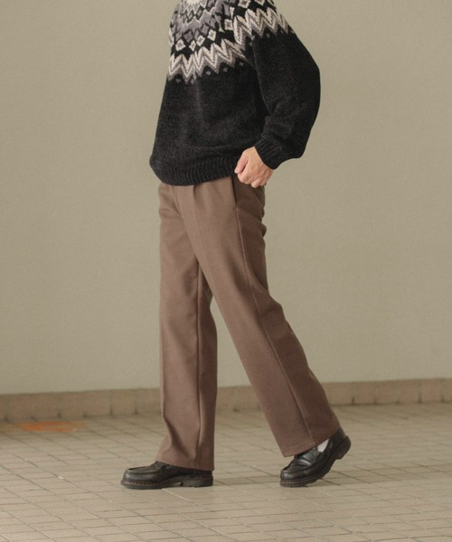 ワイド スラックス ウールタッチ 春秋 韓国 シンプル 2色 hr9011 ワイドパンツ スラックス ズボン ワイドスラックス スーツパンツ