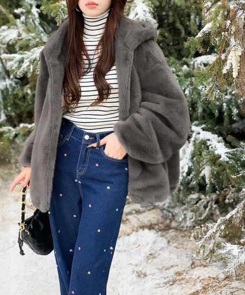 コート アウター フェイクファー ジャケット パーカー レディース