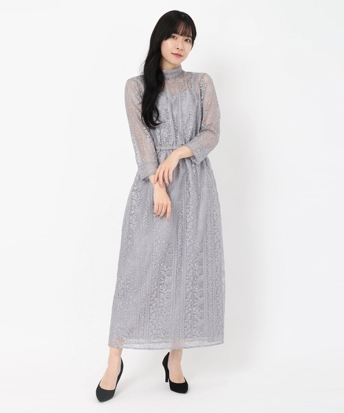 新品】ストライプレースワンピース merry jenny】ストライプレース