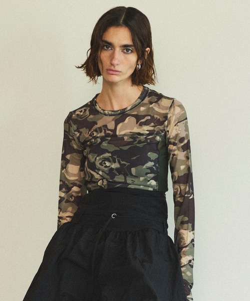 tシャツ Camouflage Mesh Fabric Inner Tops/カモフラージュメッシュインナー「MAISON SPECIAL/メゾンスペ MAISON SPECIAL tシャツ Camouflage Mesh Fabric Inner Tops