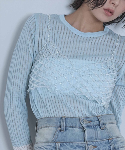 miette（ミエット） キャミソール クリアビーズビスチェ : ZOZOTOWN