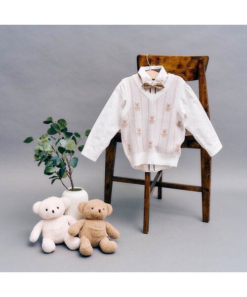 apres les cours ベスト tinybear 総柄ニットベスト_マシン