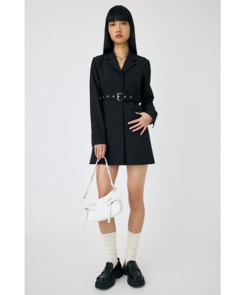moussy LONG SLEEVE BLAZER ミニドレス 美品 ブラック MOUSSY（マウジー） ワンピース LONG SLEEVE BLAZER ミニドレス