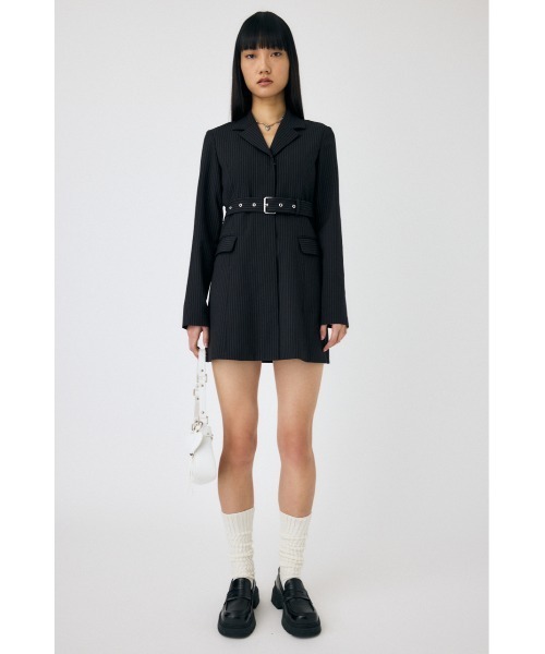 moussy LONG SLEEVE BLAZER ミニドレス 美品 ブラック MOUSSY（マウジー） ワンピース LONG SLEEVE BLAZER ミニドレス