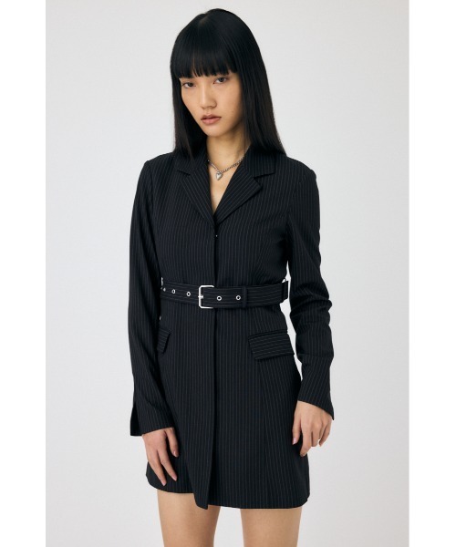 moussy LONG SLEEVE BLAZER ミニドレス 美品 ブラック MOUSSY（マウジー） ワンピース LONG SLEEVE BLAZER ミニドレス