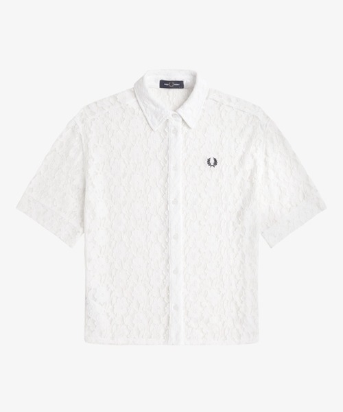 「FRED PERRY」 半袖シャツ 10 ホワイト レディース FRED PERRY フレッドペリー レディース フレッドペリーシャツ