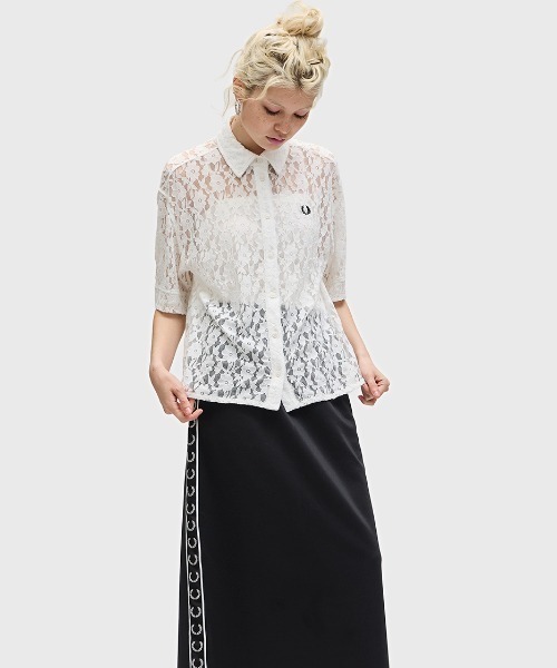 FRED PERRY ブラウス シャツ Lace Shirt／レースシャツ