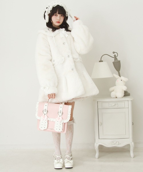 DearMyLove コート アウター キラキラビジュー襟デザインファーコート