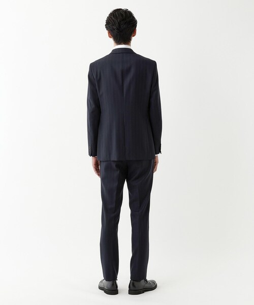 美品 タケオ キクチ スーツ セットアップ ストライプ ネイビー 絣りストライプ スーツ（スーツセット） | TAKEO KIKUCHI