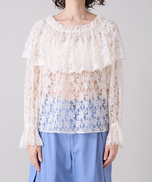 [美品] Liesse フリル半袖シャツ Liesse｜フリルカラーブラウス | Rakuten Fashion(楽天