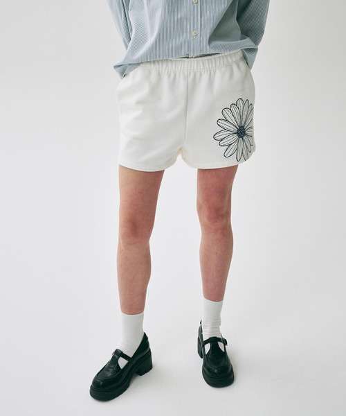 Mardi Mercredi スウェットパンツ ジャージ SWEAT SHORTS FLOWER