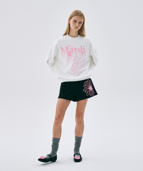 Mardi Mercredi スウェットパンツ ジャージ SWEAT SHORTS FLOWER