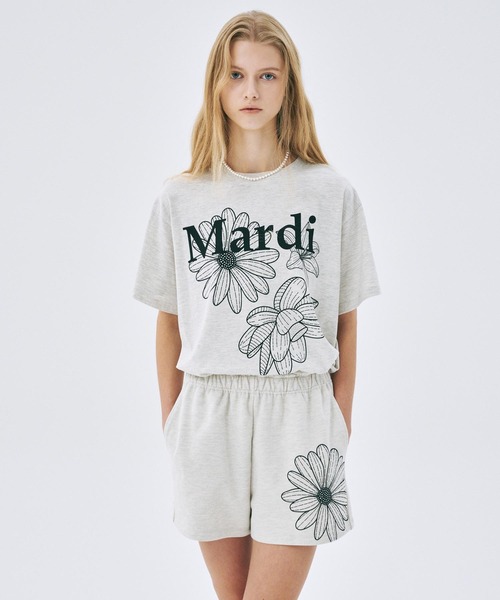 【Mardi Mercredi】SWEAT SHORTS FLOWER MINI SWEAT SHORTS FLOWER_HEATHER PURPLE - MARDI MERCREDI