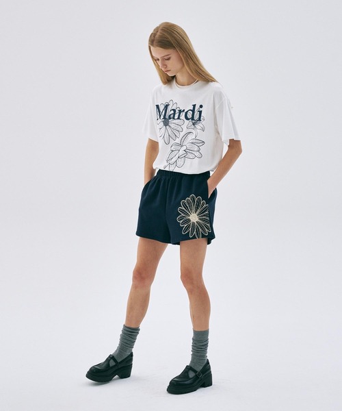 Mardi Mercredi スウェットパンツ ジャージ SWEAT SHORTS FLOWER