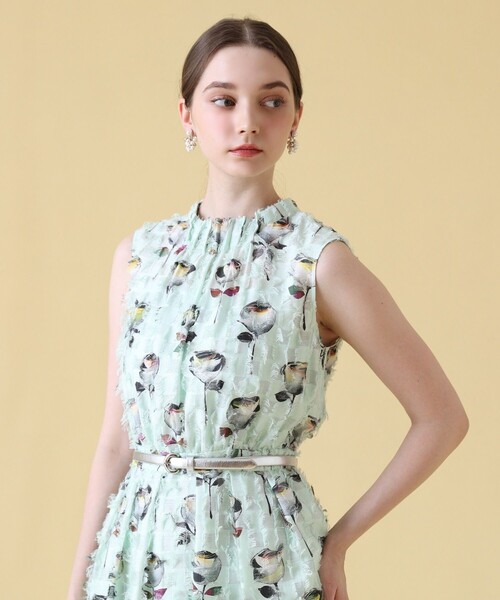 ANAYI ワンピース カットジャガードフラワープリント : ZOZOTOWN