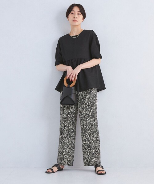 tシャツ LC/LLL ドライペプラムVカットソー レディース green label relaxing tシャツ ドライサッカー ペプラム プル