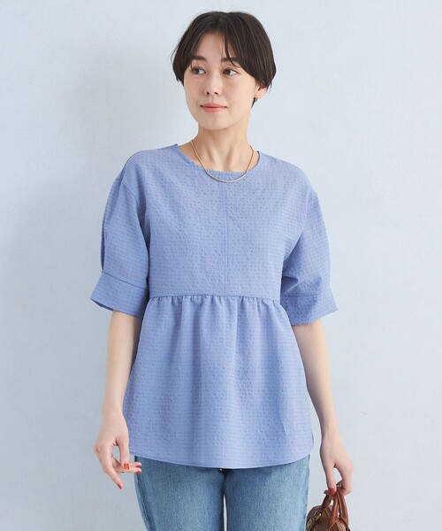 green label relaxing tシャツ ドライサッカー ペプラム プル