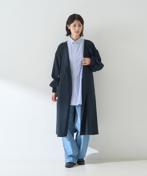 H329*アッパーハイツ☆ワイド☆デニム☆パンツ☆ジーンズ☆青ブルー☆24. upperhights ジーンズ デニム デニムパンツ ワイドストレート