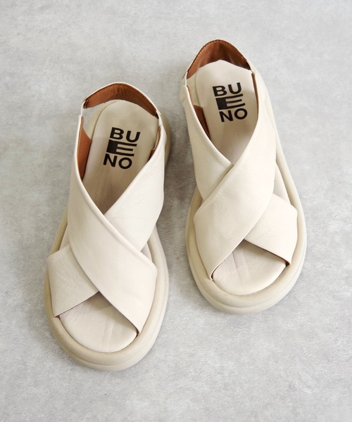 新品❗本革クロスサンダル Amazon | [BUENO ブエノ] クロスベルトサンダル 【A2603
