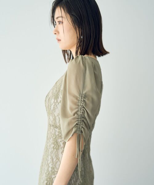 YECCA VECCA（イェッカヴェッカ） ドレス レース切替フレアドレス